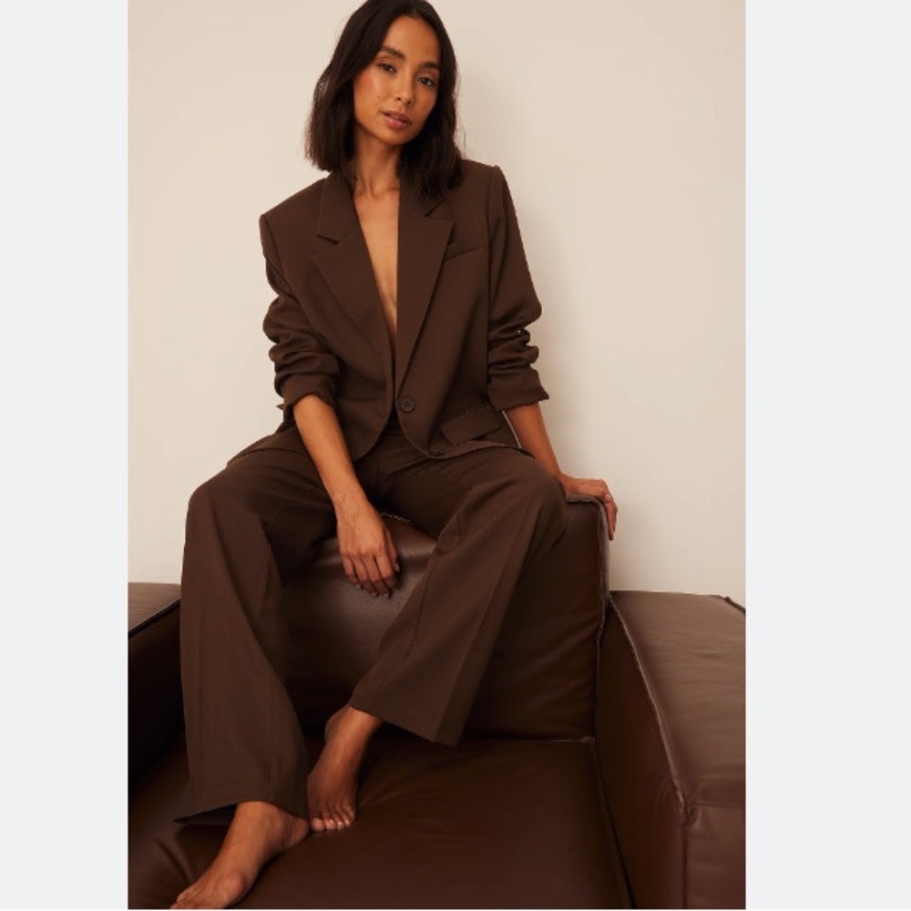 ZARA CUFFED BROWN PANTS